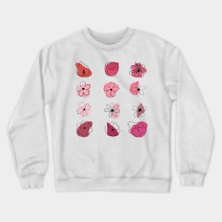 pink hand drawn flowers Crewneck Sweatshirt